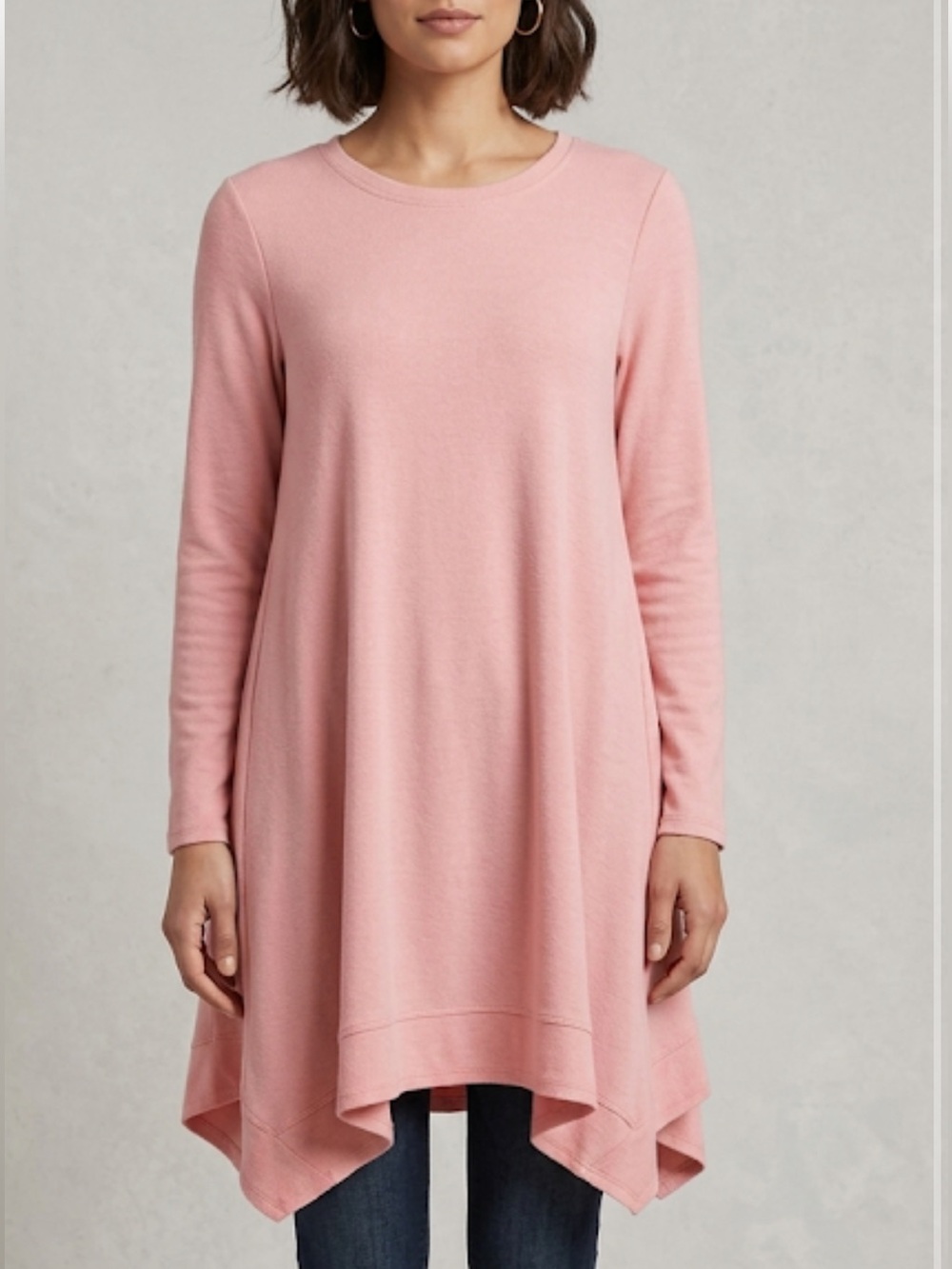 Cupio Light Pink Asymmetrical Tunic Top Dress